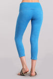 Chatoyant Mineral Wash Fold Over Waist CaprisDeep Azure