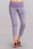 Chatoyant Mineral Wash Fold Over Waist CaprisLilac