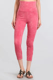 Chatoyant Plus Size Mineral Wash Capris Pink