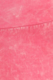 Chatoyant Plus Size Mineral Wash Capris Pink