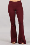 Chatoyant Flared Bell Pants With Frayed Fringe Burgundy