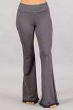 Chatoyant Flared Bell Pants With Frayed Fringe Grey