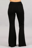 Chatoyant Flared Bell Pants With Frayed Fringe Black