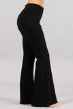 Chatoyant Flared Bell Pants With Frayed Fringe Black