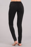 Chatoyant Knee Slit Leggings Black
