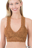 Stretch Lace Hourglass Bralette Deep Camel
