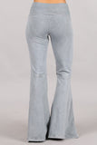 Chatoyant Mineral Wash Seam Detail Bell Bottoms Silver
