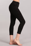 Chatoyant Mineral Wash Crop Leggings Black