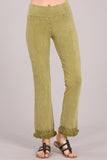 Chatoyant Plus Size Mineral Wash Ankle Length Crochet Fringe Pear