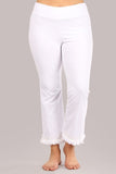 Chatoyant Plus Size Mineral Wash Ankle Length Crochet Fringe White