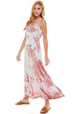 T-Party Dusty Rose Tie Dye Racerback Maxi Dress