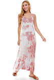 T-Party Dusty Rose Tie Dye Racerback Maxi Dress