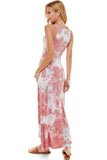 T-Party Dusty Rose Tie Dye Racerback Maxi Dress