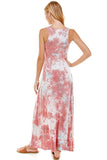 T-Party Dusty Rose Tie Dye Racerback Maxi Dress