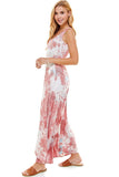 T-Party Dusty Rose Tie Dye Racerback Maxi Dress