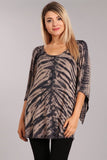 Chatoyant Casual Tie Dye Raglan Top