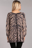 Chatoyant Casual Tie Dye Raglan Top