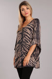 Chatoyant Casual Tie Dye Raglan Top