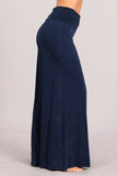 Chatoyant Mineral Wash Wide Leg Palazzo Pants Electric Blue