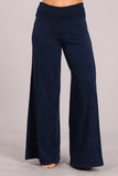 Chatoyant Mineral Wash Wide Leg Palazzo Pants Electric Blue
