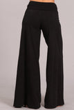 Chatoyant Mineral Wash Wide Leg Palazzo Pants Black