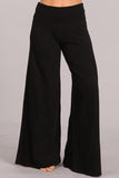 Chatoyant Mineral Wash Wide Leg Palazzo Pants Black