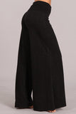 Chatoyant Mineral Wash Wide Leg Palazzo Pants Black