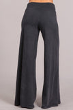 Chatoyant Mineral Wash Wide Leg Palazzo Pants Dark Ash Gray
