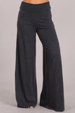 Chatoyant Mineral Wash Wide Leg Palazzo Pants Dark Ash Gray