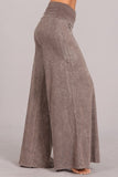 Chatoyant Mineral Wash Wide Leg Palazzo Pants Desert Taupe