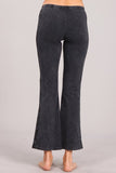 Chatoyant Crop Bell Bottoms With Side Snake Print Dark Ash Gray