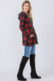 Buffalo Plaid Hooded Cardigan