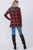 Buffalo Plaid Hooded Cardigan