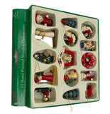 Vintage 15 Pc. Hand Painted Wooden Ornaments