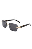 Designer Inspired Rectangle Retro Rimless Tinted Square Sunglasses