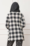 Buffalo Plaid Hooded Cardigan