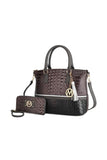 Designer Inspired MKF Collection Autumn Crocodile Skin Tote Bag Mia