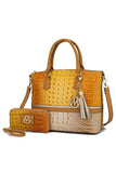 Designer Inspired MKF Collection Autumn Crocodile Skin Tote Bag Mia