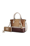 Designer Inspired MKF Collection Autumn Crocodile Skin Tote Bag Mia