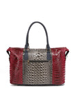 Designer Inspired MKF Faux Crocodile-Embossed Duffle Bag by Mia K