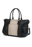 Designer Inspired MKF Faux Crocodile-Embossed Duffle Bag by Mia K