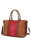 Designer Inspired MKF Faux Crocodile-Embossed Duffle Bag by Mia K