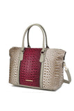 Designer Inspired MKF Faux Crocodile-Embossed Duffle Bag by Mia K