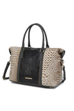 Designer Inspired MKF Faux Crocodile-Embossed Duffle Bag by Mia K