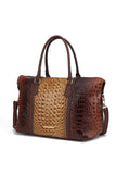 Designer Inspired MKF Faux Crocodile-Embossed Duffle Bag by Mia K