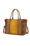 Designer Inspired MKF Faux Crocodile-Embossed Duffle Bag by Mia K