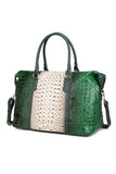 Designer Inspired MKF Faux Crocodile-Embossed Duffle Bag by Mia K