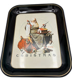 Vintage 1975 Norman Rockwell First Limited Edition Christmas Metal Tray