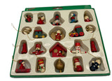 Vintage 20 Pc. Hand Painted Wooden Ornaments