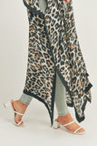 Leopard Print Front Open Long Kimono